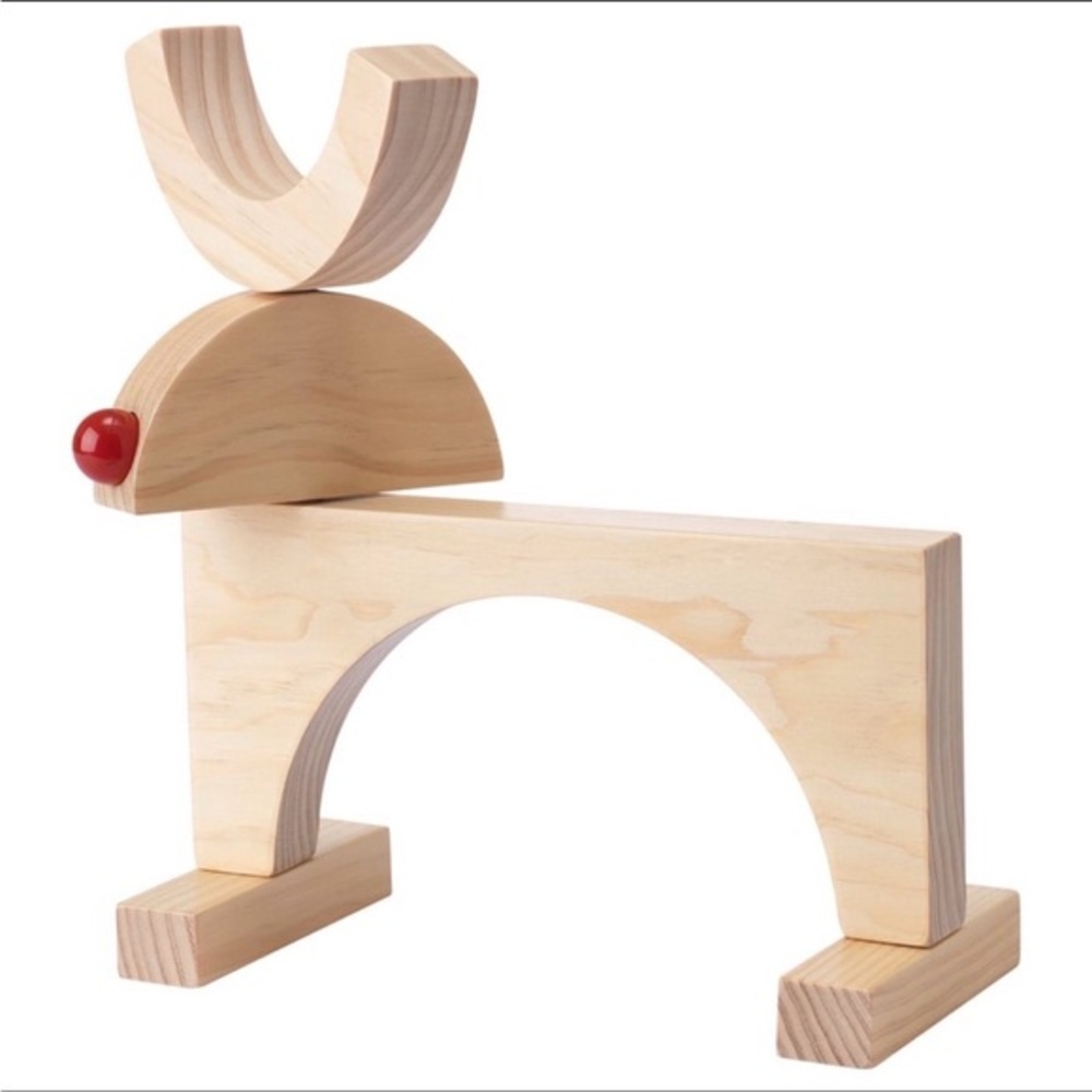 IKEA Wooden Reindeer with Red nose lights up Christmas holiday decoration new